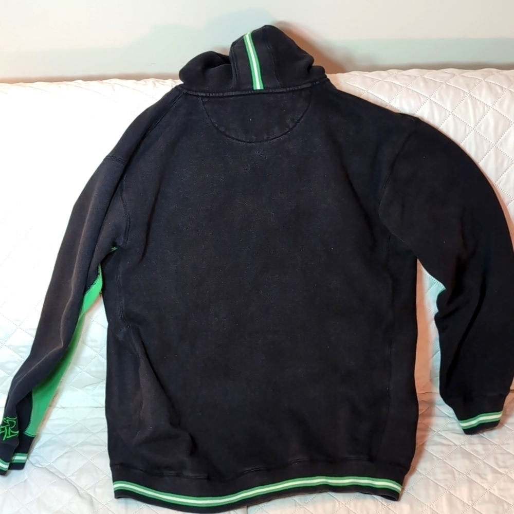 Y2K Ecko UnLimited Writing all Wrongs Men's Green/Black Hoodie Size L. - Picture 2 of 13